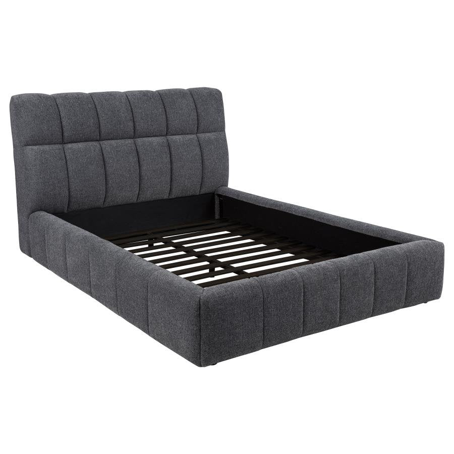Nollet 48-inch Upholstered Queen Panel Platform Bed Gre