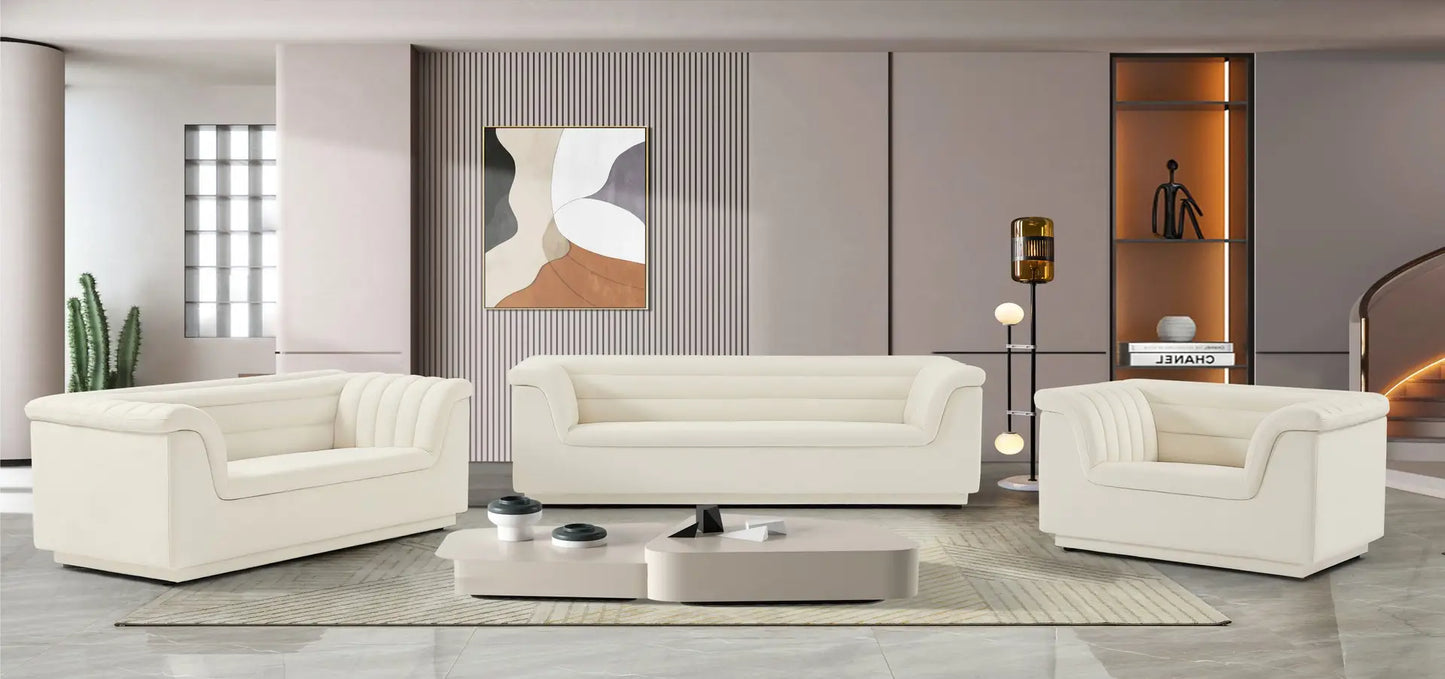 Cascade Velvet Upholstered Collection 3 PC