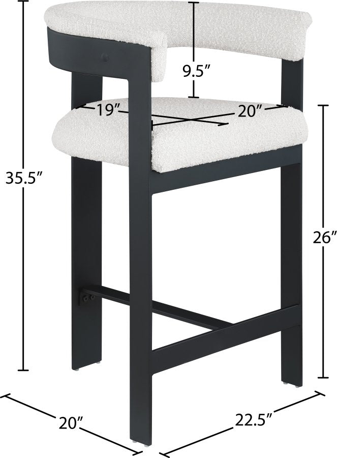 Romeo Boucle Fabric Upholstered Bar / Counter Stool