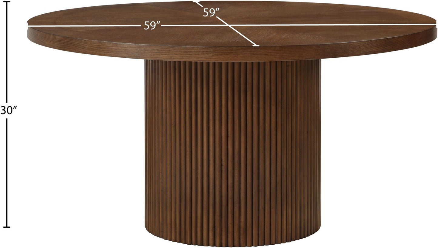 Belinda 59" Solid Wood And Oak Veneer Dining Table