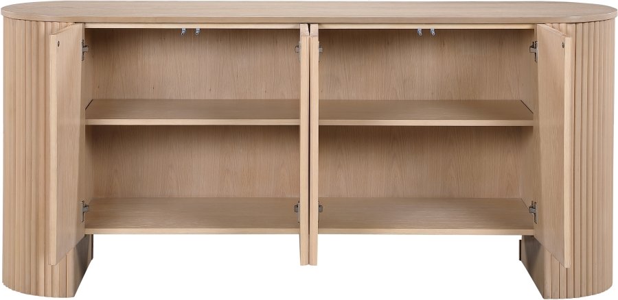Belinda Beech Wood And Oak Veneer Sideboard / Buffet