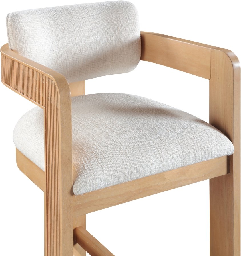 Sacha Linen Textured Fabric Upholstered COUNTER