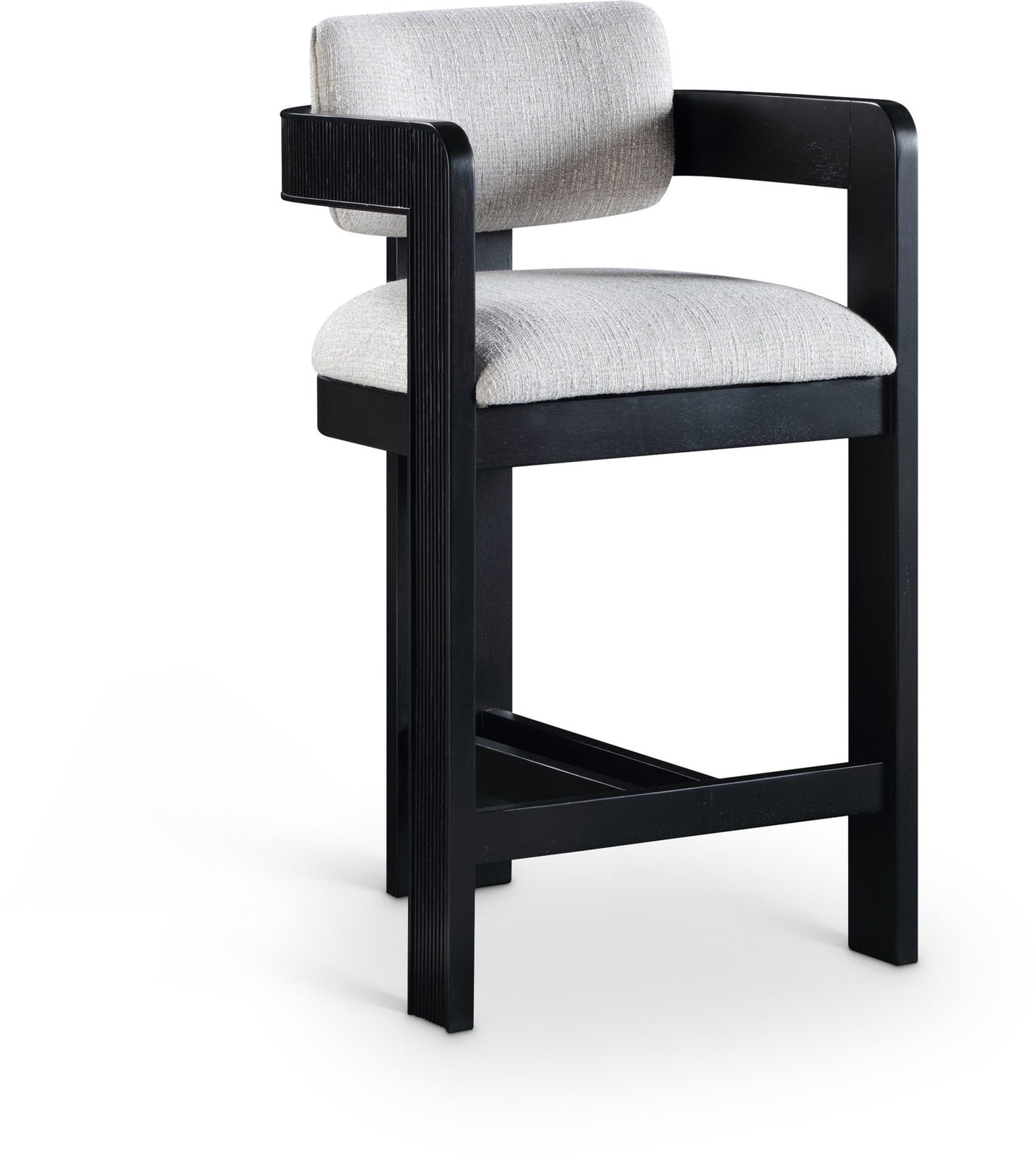 Sacha Linen Textured Fabric Upholstered Counter Stool