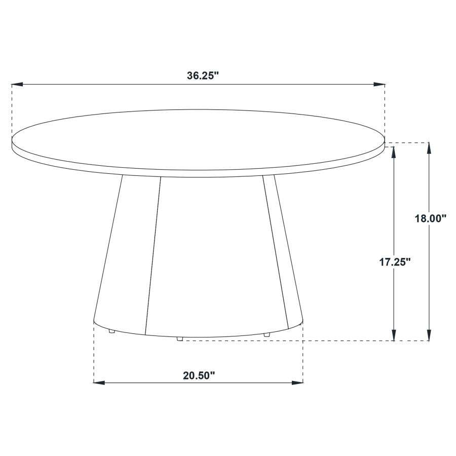 Franklin 36-inch Round Pedestal Coffee Table Grey and Dark Brown