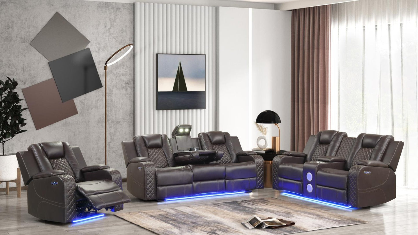 BENZ 2 PC LIVING ROOM SET IN BROWN - 2 PC BROWN