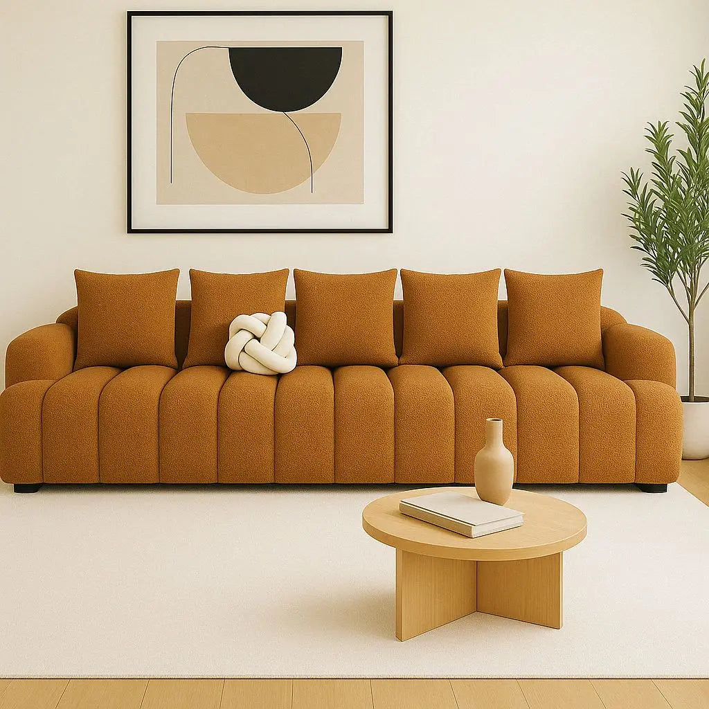 ISABELLA SOFA 96 INC CUSTOM-MADE TEDDY - CARAMEL