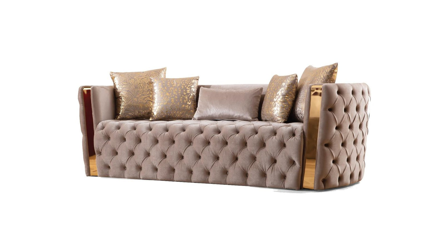 NAOMI 2 PC LIVING ROOM SET IN TAUPE - T - NAOMI SOFA TOUPE