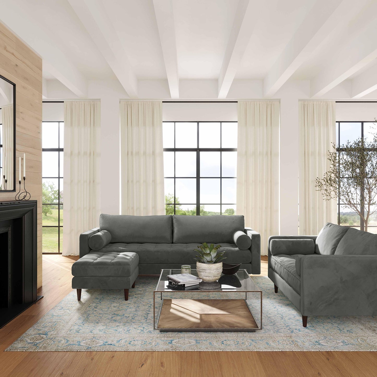 Cave 88" Performance Velvet Sofa