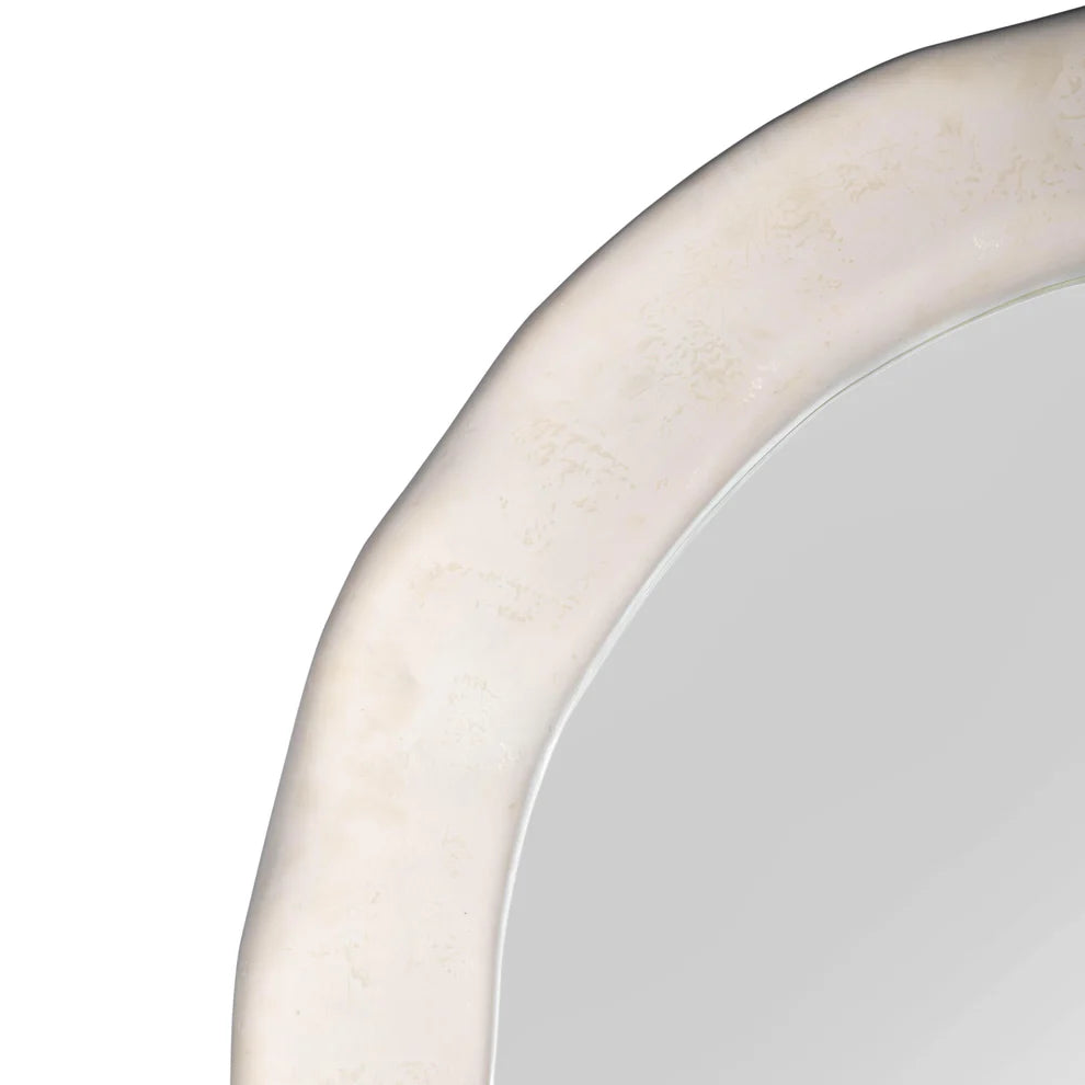 Kaia 32"X64" Cream Textured Small Floor Mirror