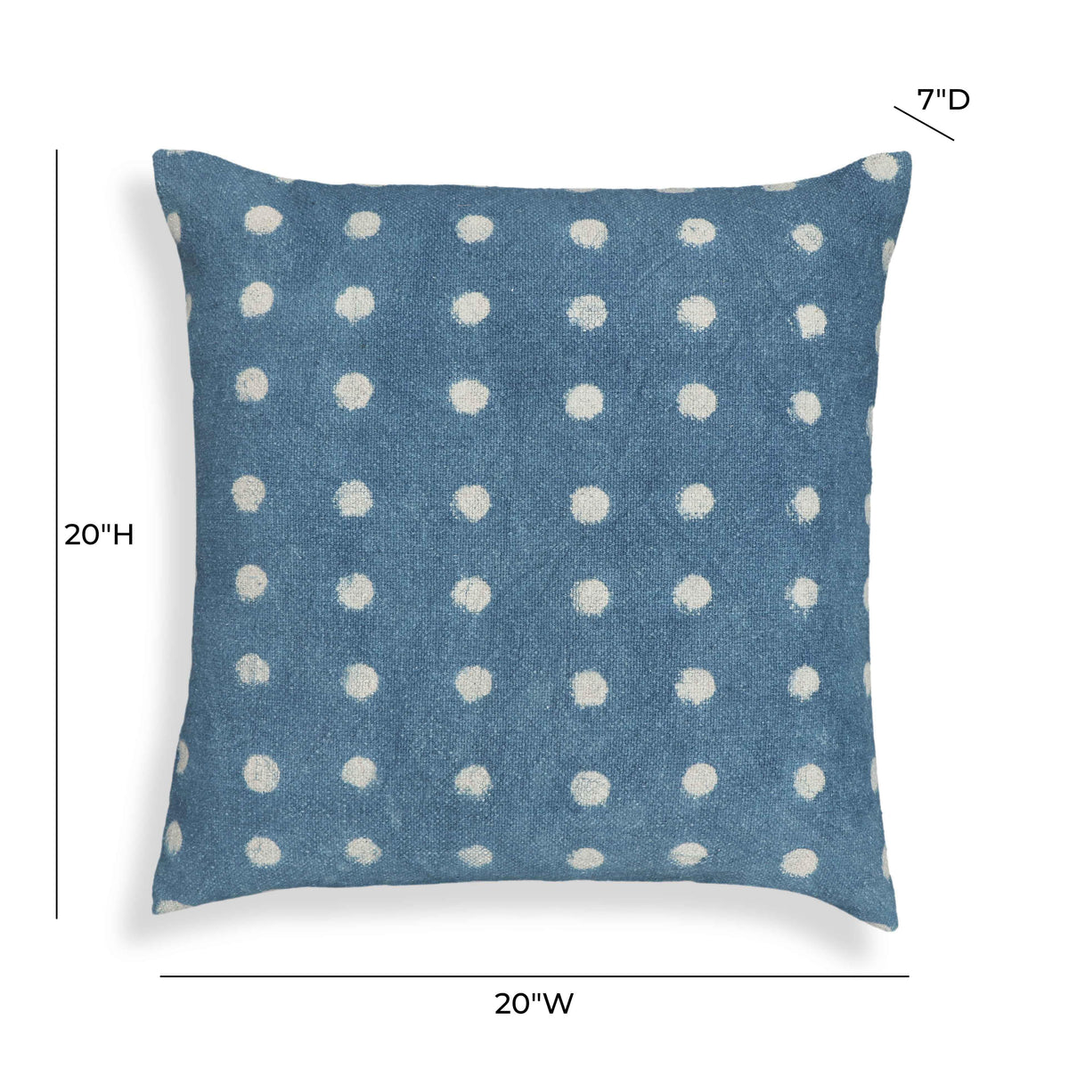 Indigo Dots 20" Cotton Square Throw Pillow Cover
