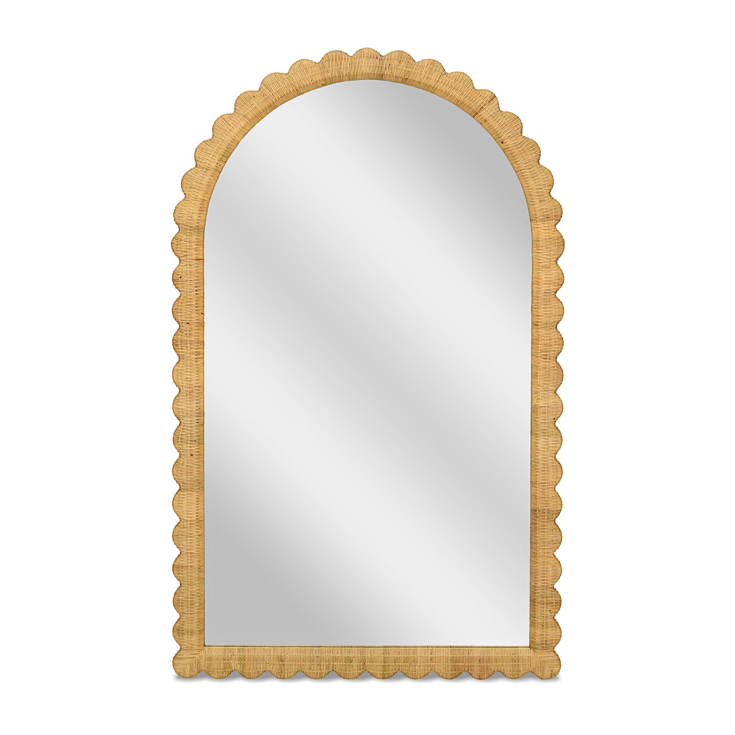 Bama 48"X79" Jumbo Natural Rattan Arched Wall Mirror