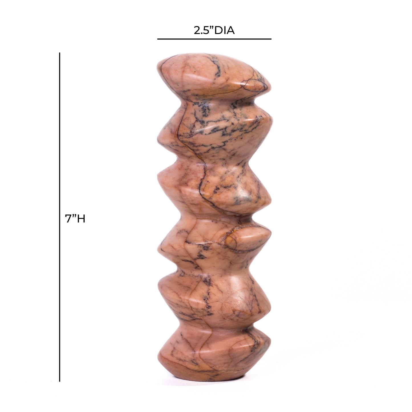 Marble Sunset Pink Cairn Tall Decorative Object