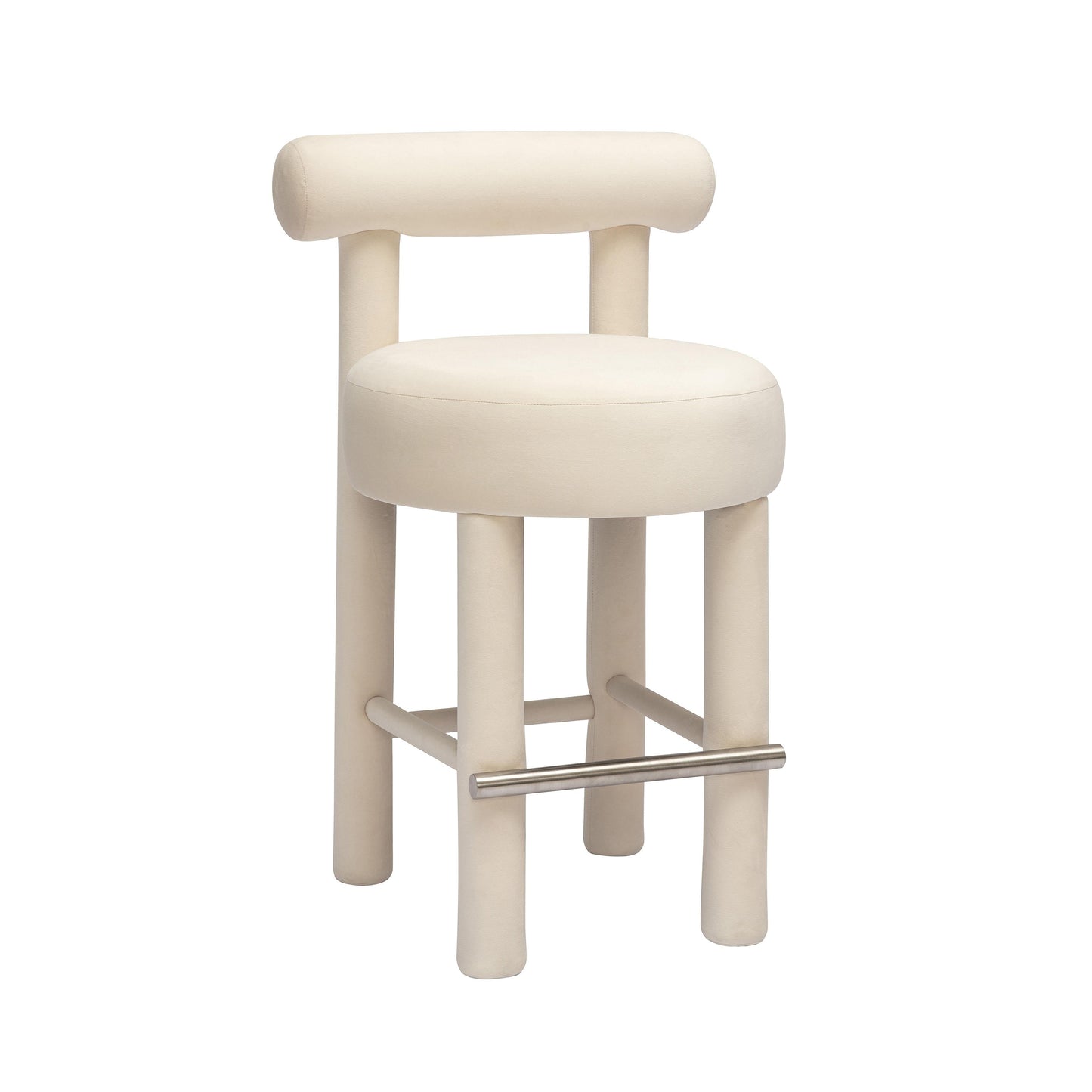 Carmel Cream Performance Velvet Counter Stool