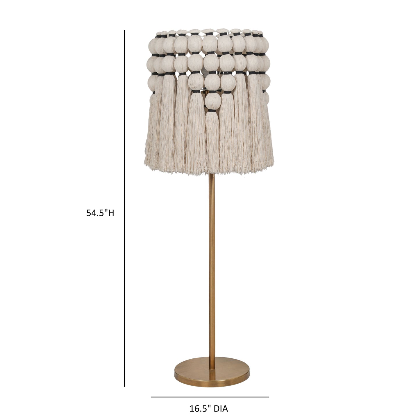 Tutu Cream Cotton Tasseled Floor Lamp