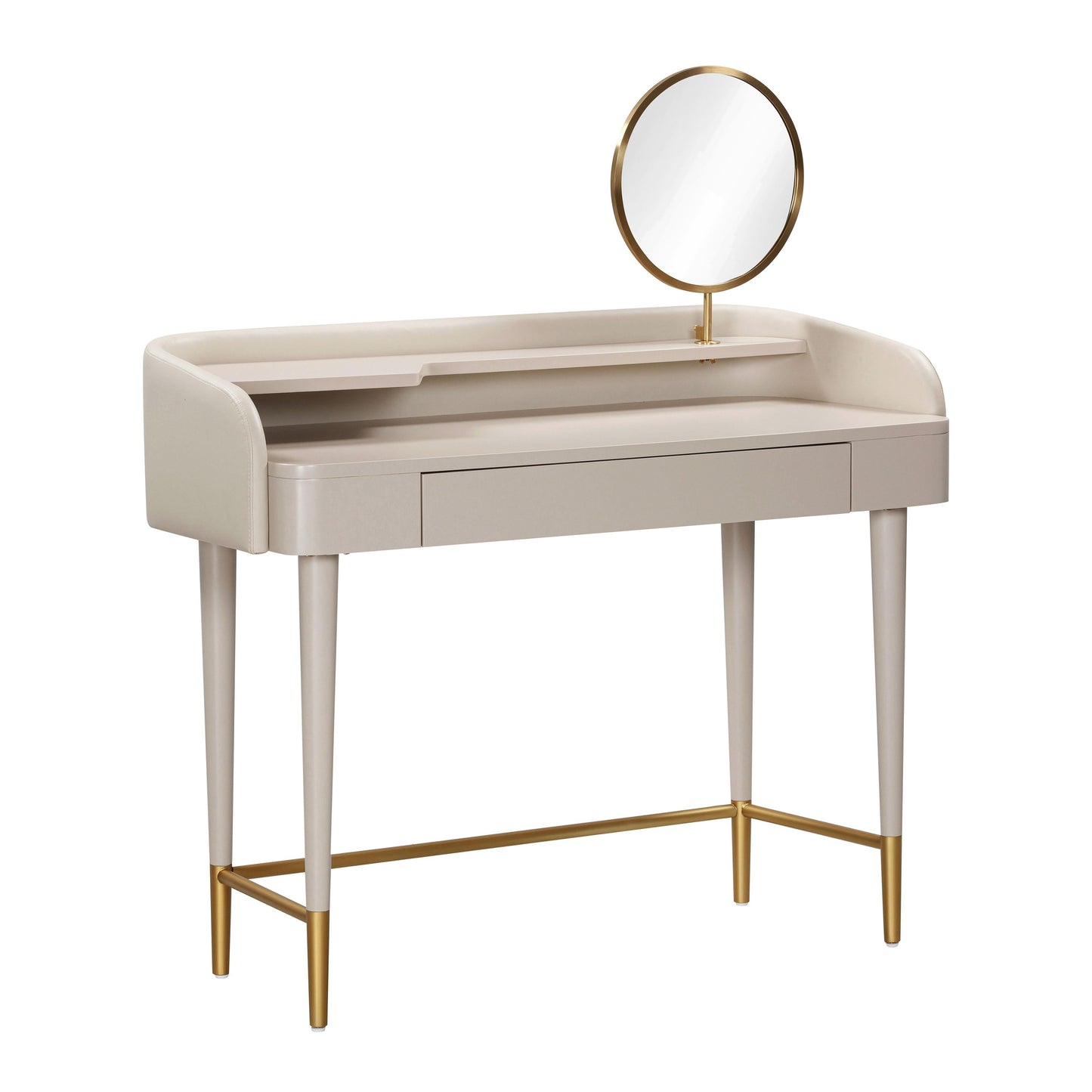 Penelope 45" Vegan Leather Wrapped Vanity Desk With Drawer