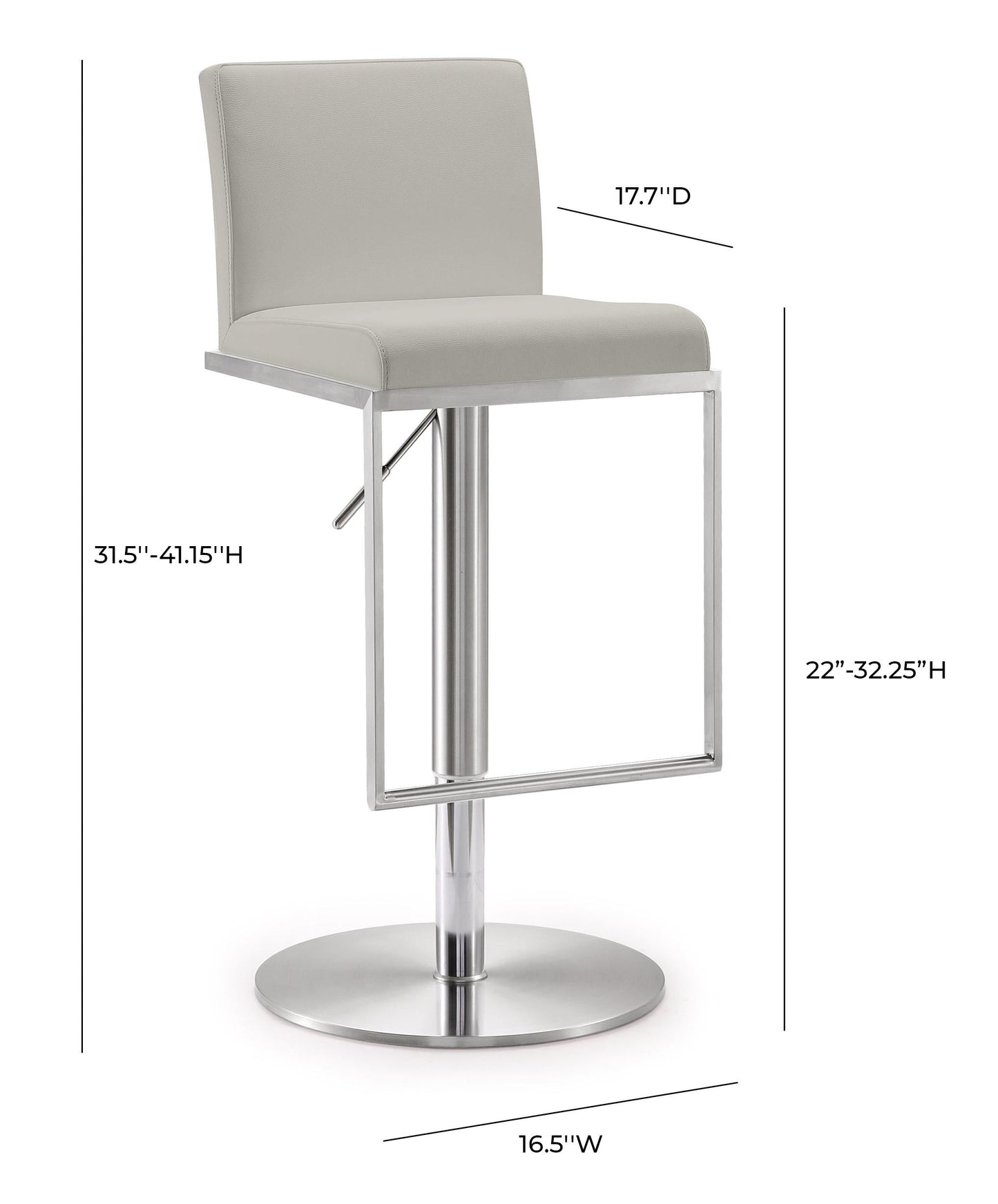 Amalfi Performance Vegan Leather Adjustable Stool