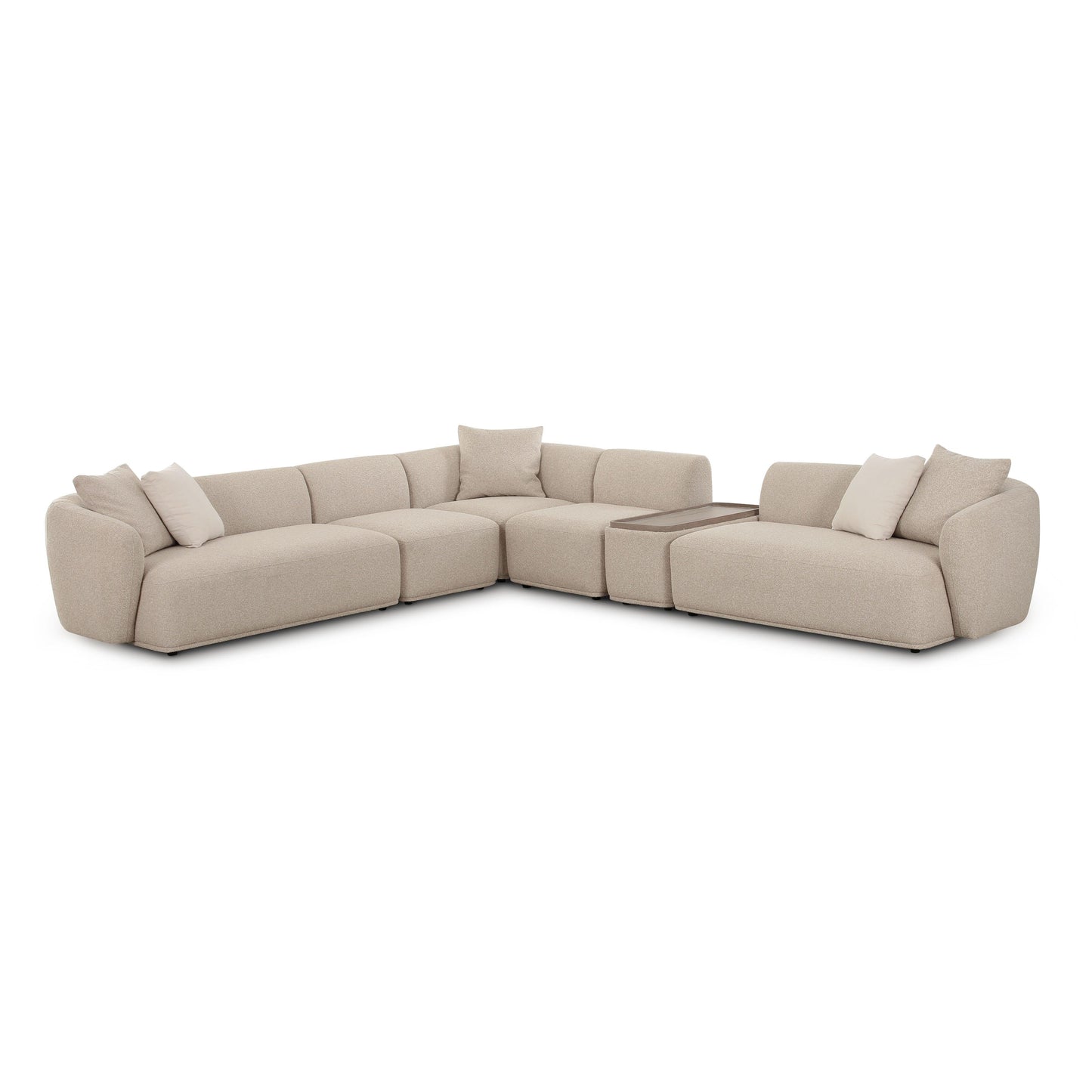 Sylvie 6-Piece Cream Performance Boucle Large Sectional