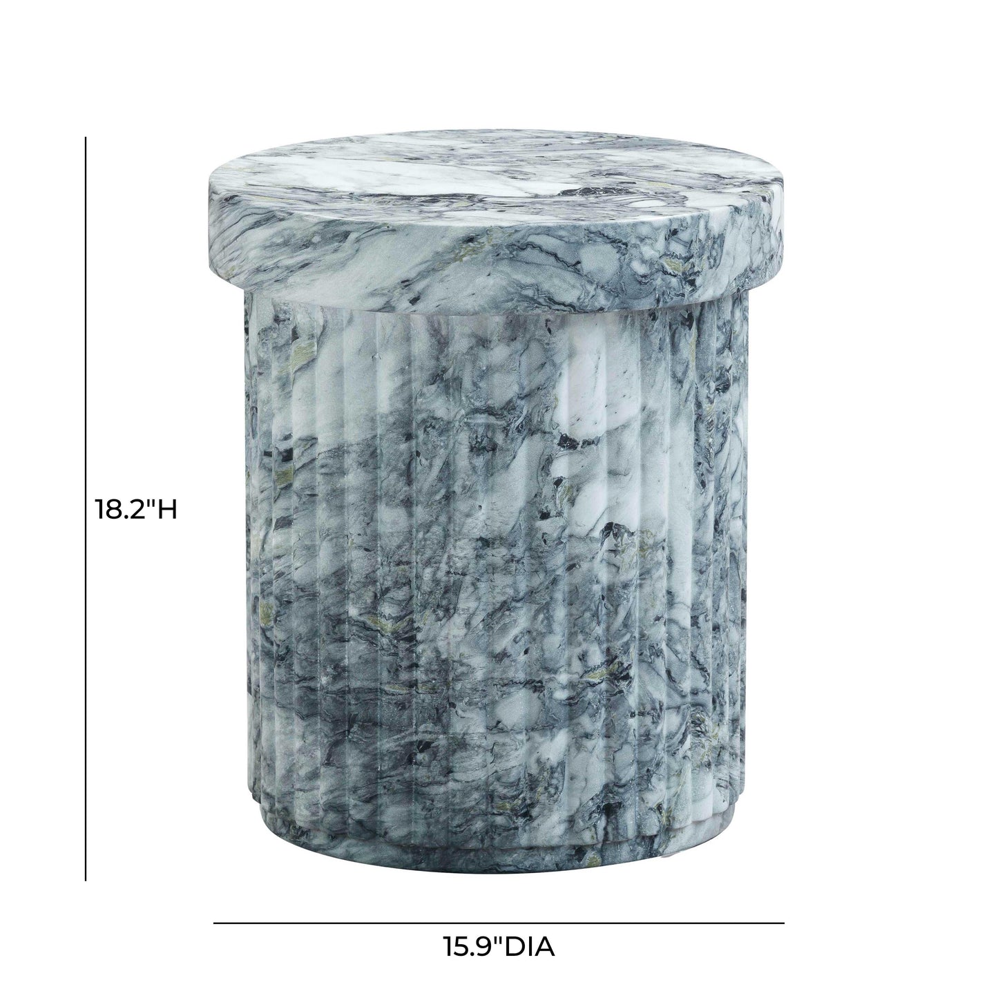 Serafina Faux Marble Concrete Indoor / Outdoor Side Table