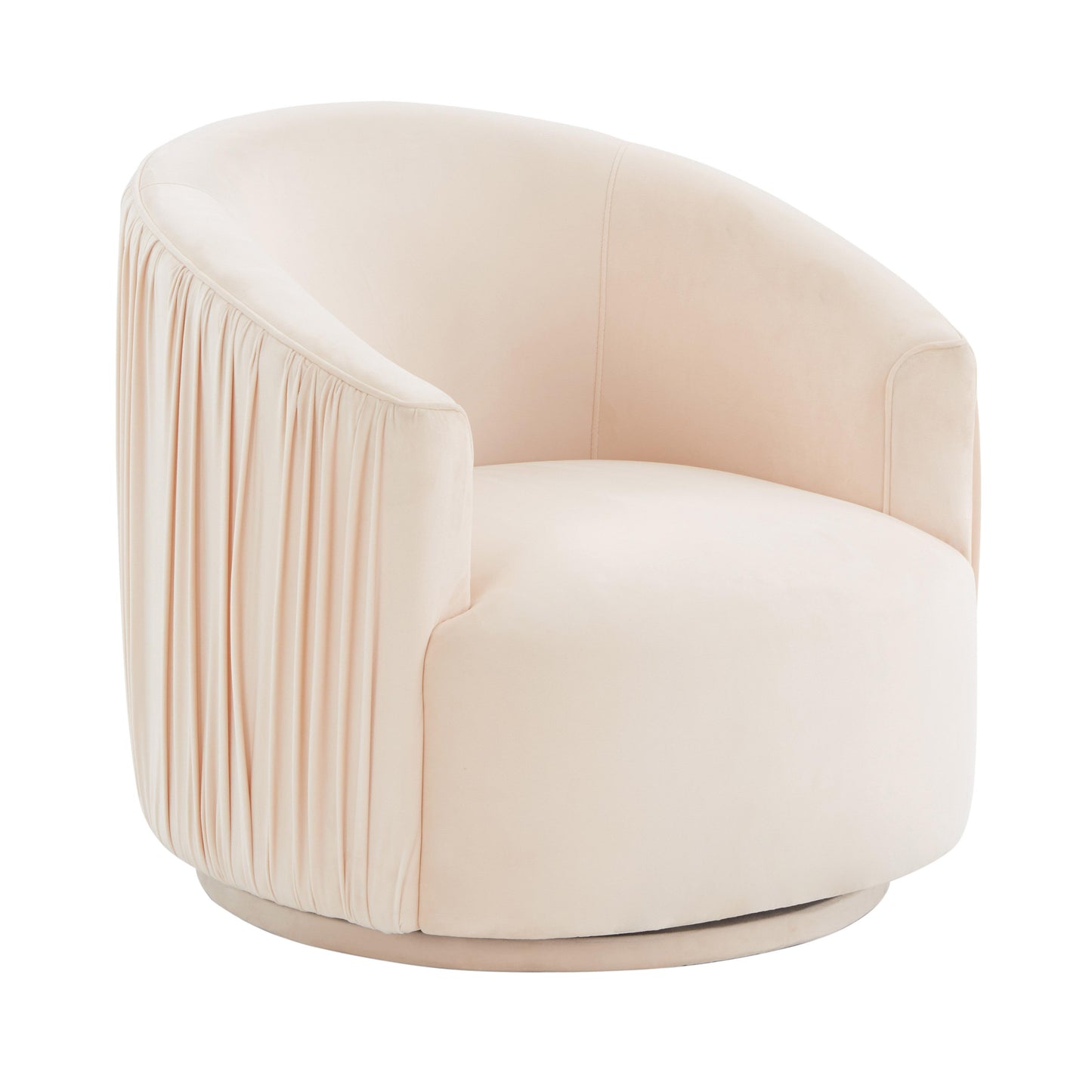 London Pleated Performance Velvet Swivel Accent Chair