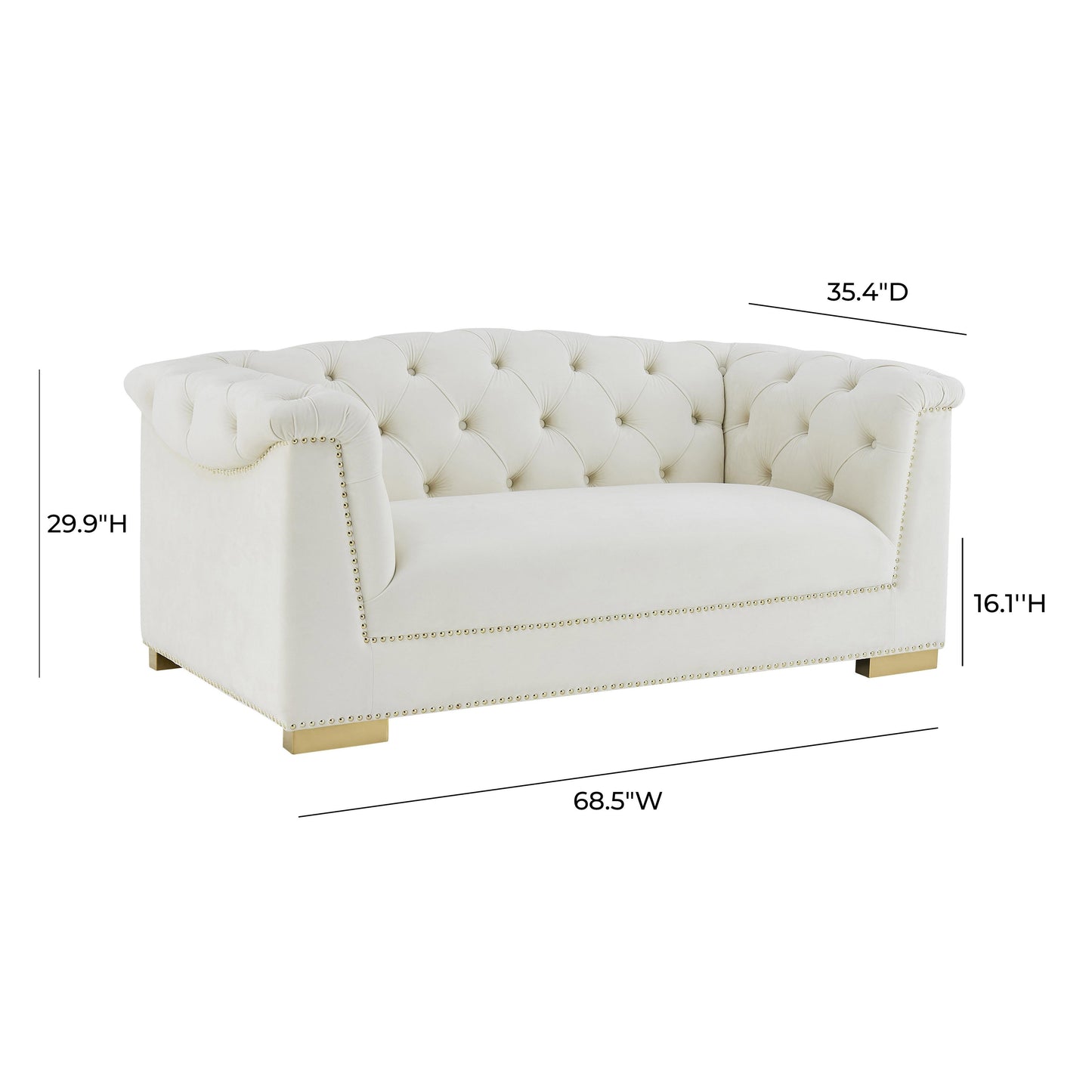 Farah 69" Performance Velvet Loveseat by Inspire Me! Home Decor