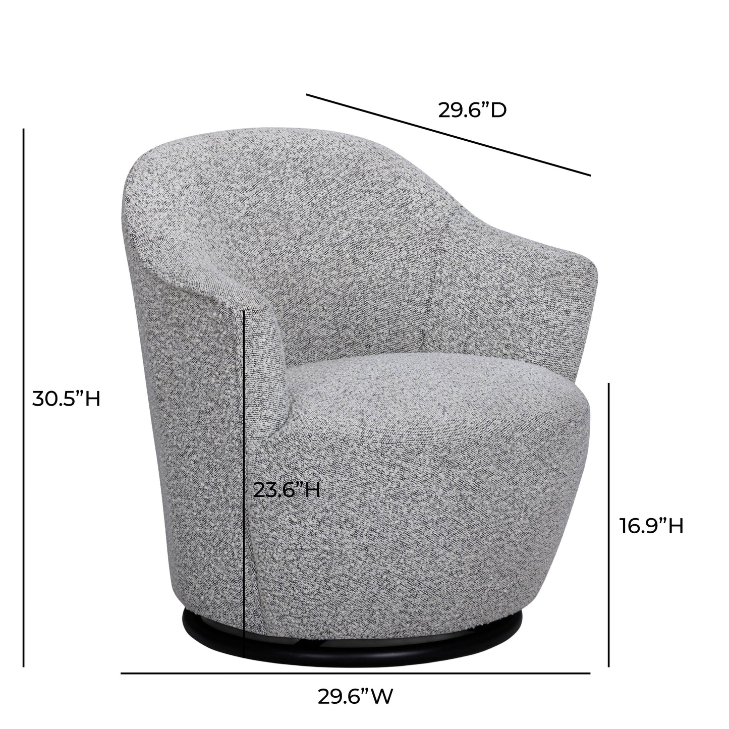 Skyla Performance Boucle Swivel Accent Chair