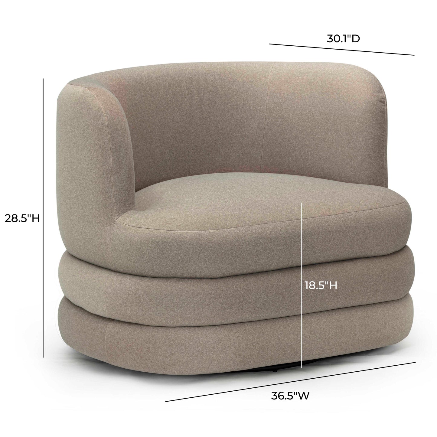 Astor Performance Faux Mohair Swivel Hotel Lounge Chair