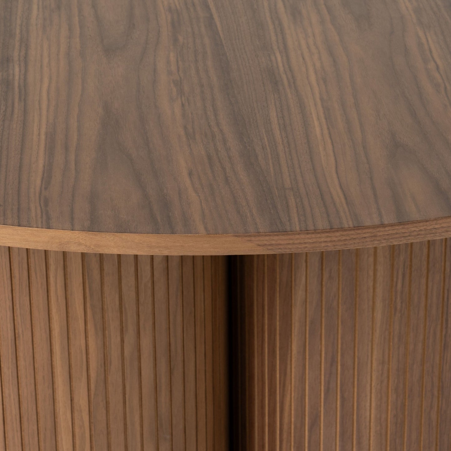 Depew Mid-Century Modern Walnut Round Dining Table