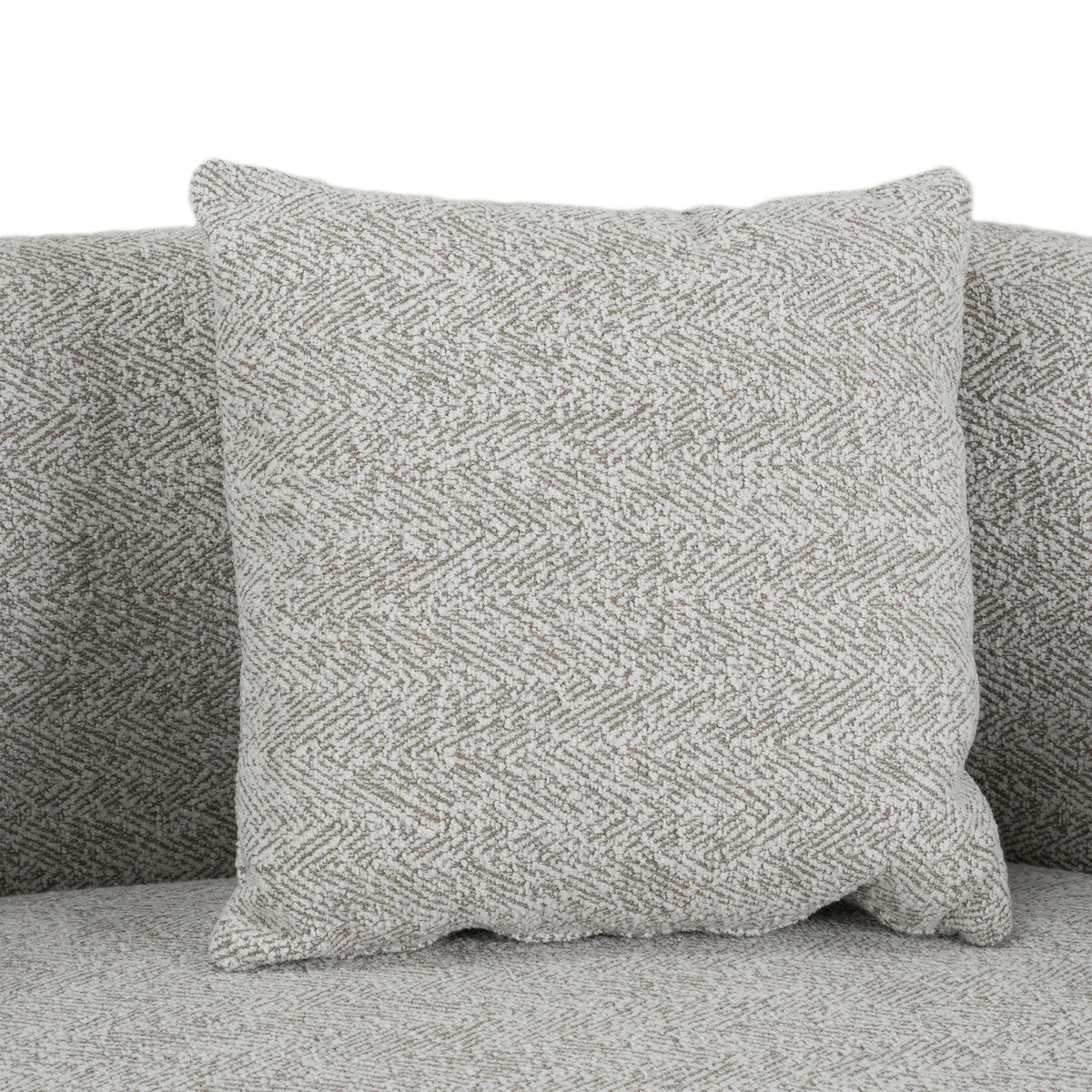 Glimpse - Modern White & Brown Fabric + Antique Brass Sofa