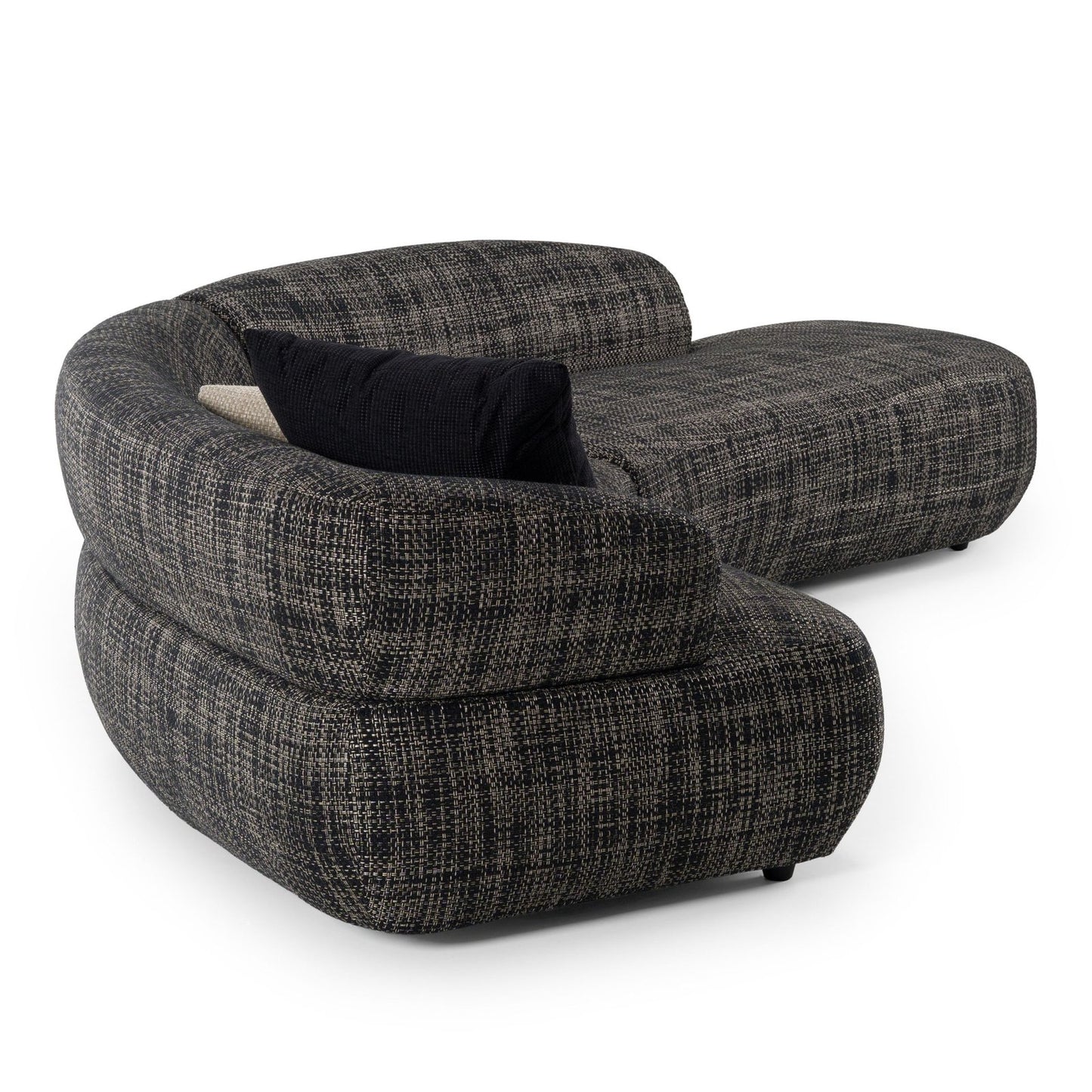 Lakota - Modern Dark Grey Fabric Curved Sectional Sofa