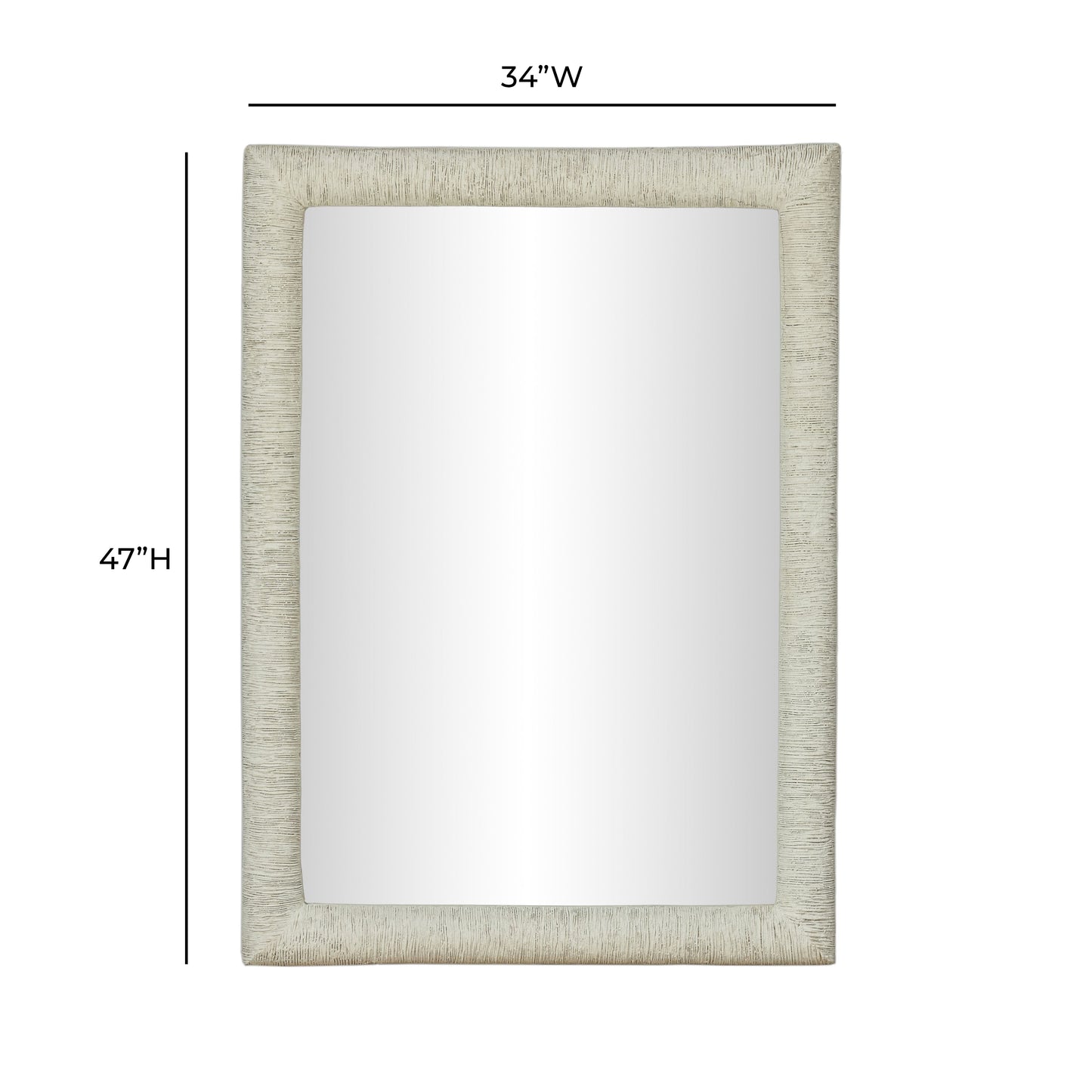 Orpheus 34"X47" Ribbed Faux Stone Rectangular Wall Mirror
