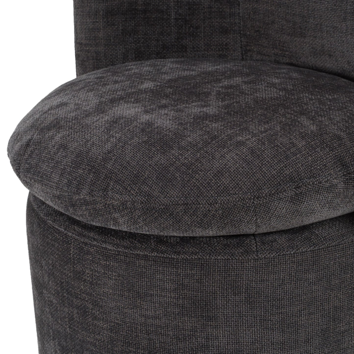 Norris - Modern Dark Grey Fabric Swivel Dining Chair