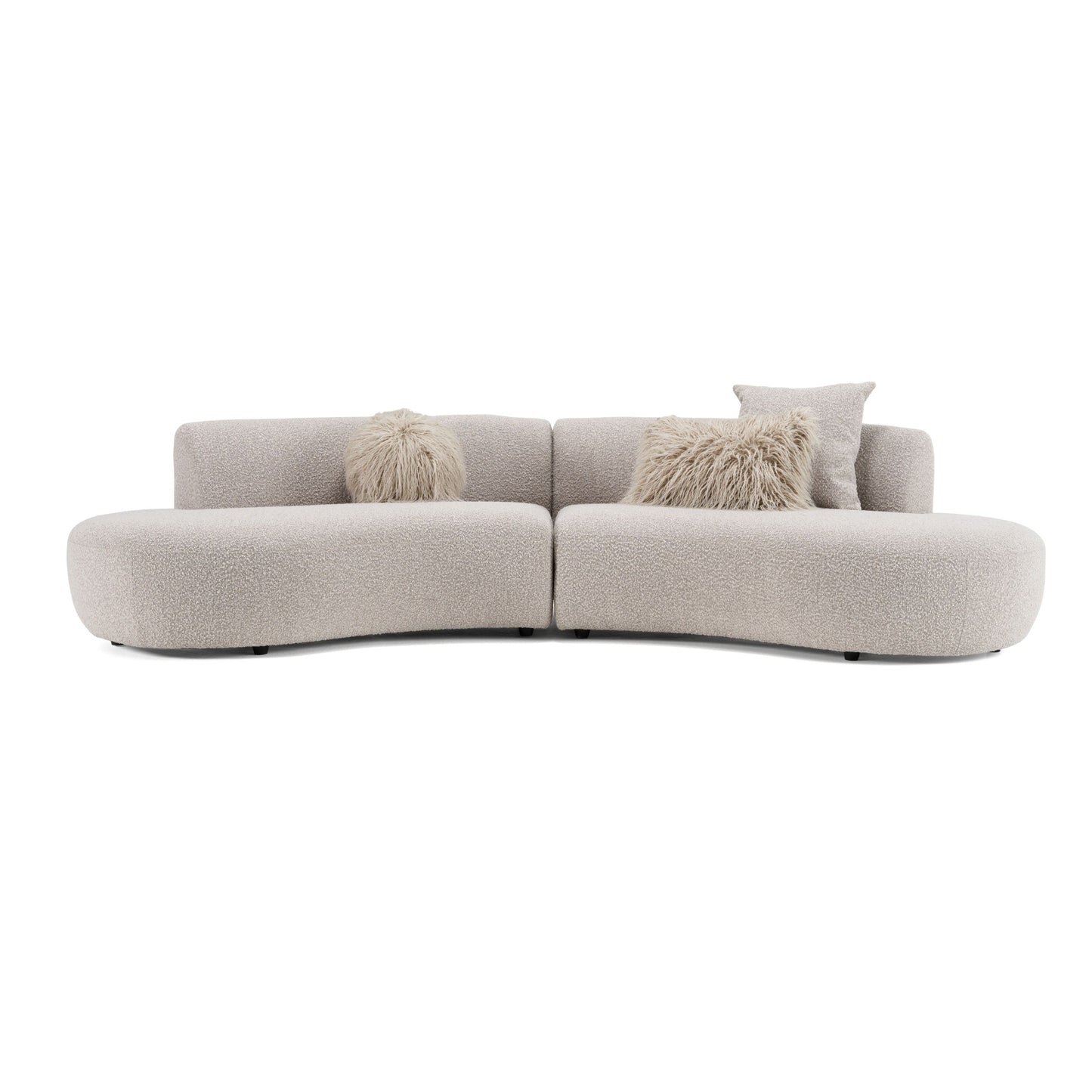 Weldon - Modern Cream Fabric Curved Sectional
