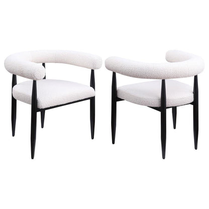 Camden 5-piece Round Faux Marble Top Dining Table Set Black