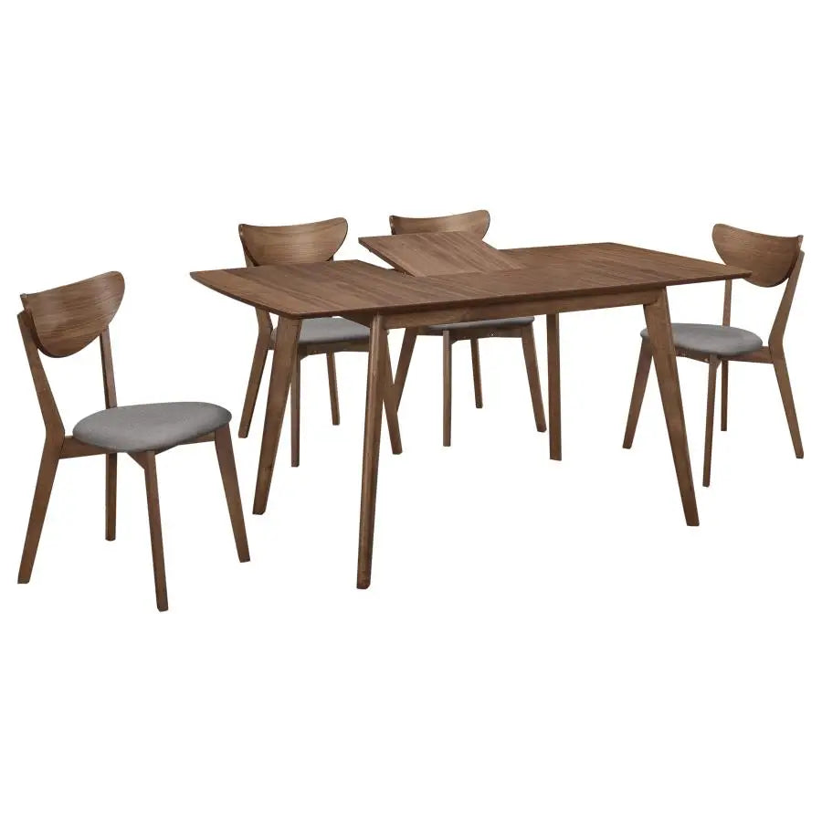 Alf 5-piece Butterfly Leaf Dining Set Natural Walnut