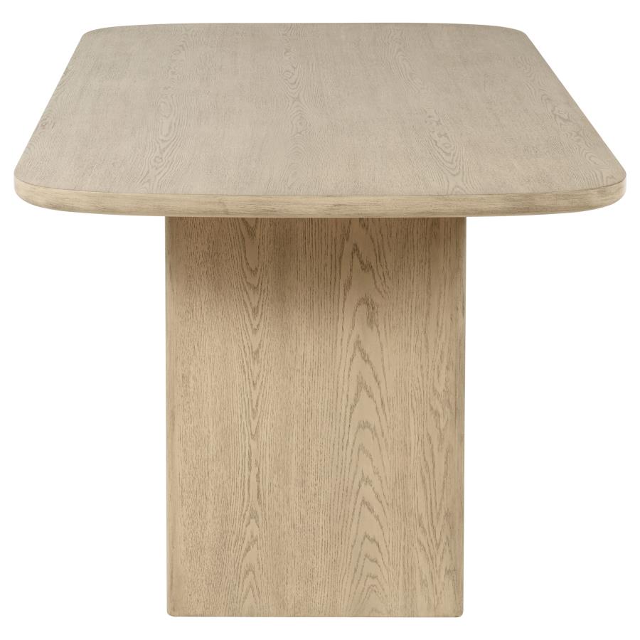KAILANI CANE COUNTER HEIGHT STORAGE DINING TABLE BEIGE OAK