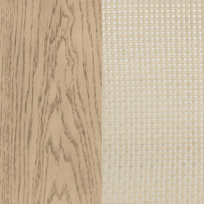 KAILANI CANE COUNTER HEIGHT STORAGE DINING TABLE BEIGE OAK