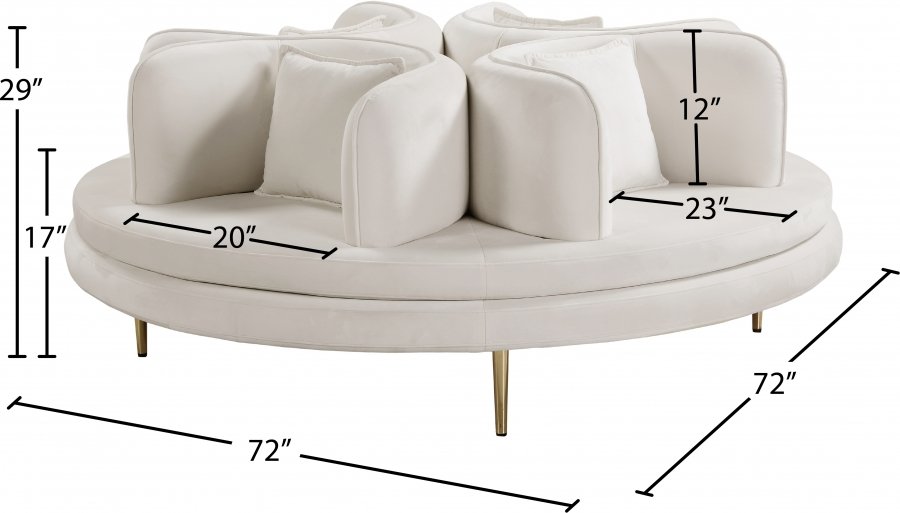 Circlet 72" Velvet Upholstered Roundabout Sofa