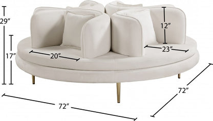 Circlet 72" Velvet Upholstered Roundabout Sofa