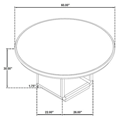 Leandro 5-piece Round Dining Table Set Burnished Black