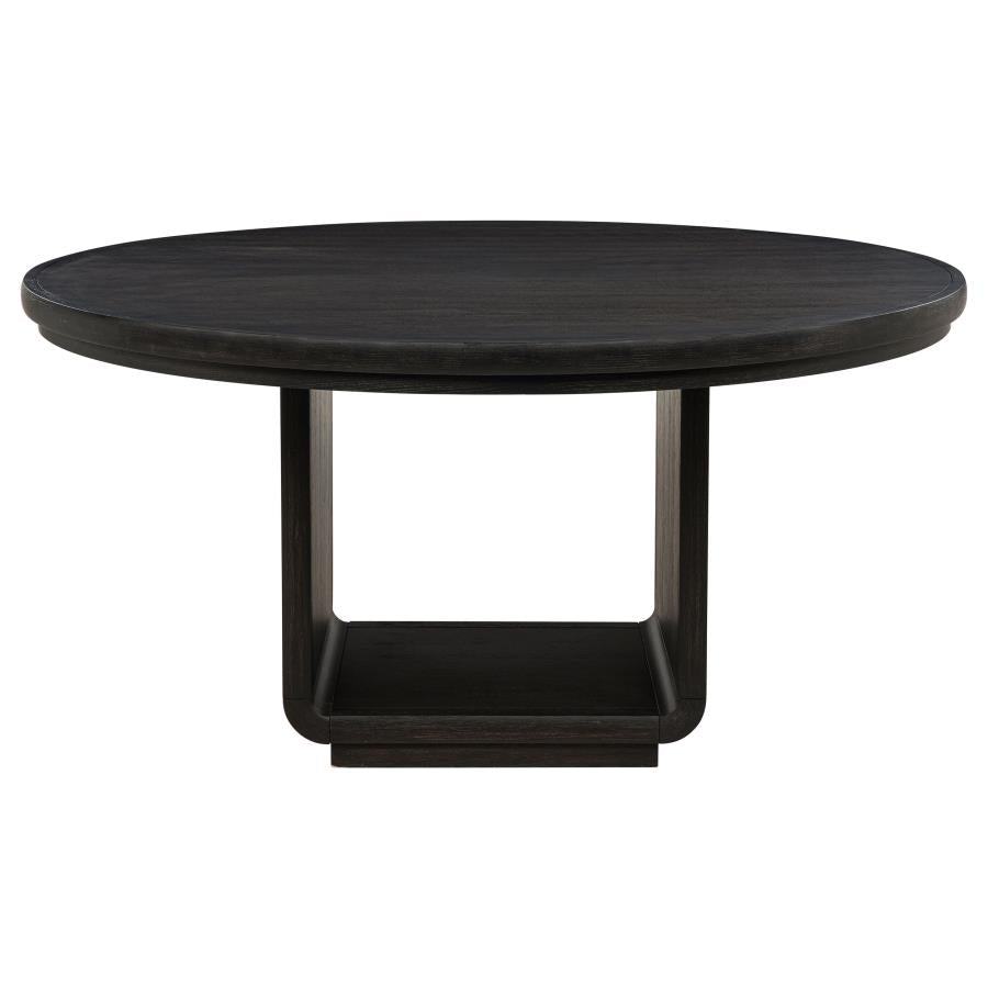 LEANDRO 60-INCH ROUND DINING TABLE BURNISHED BLACK