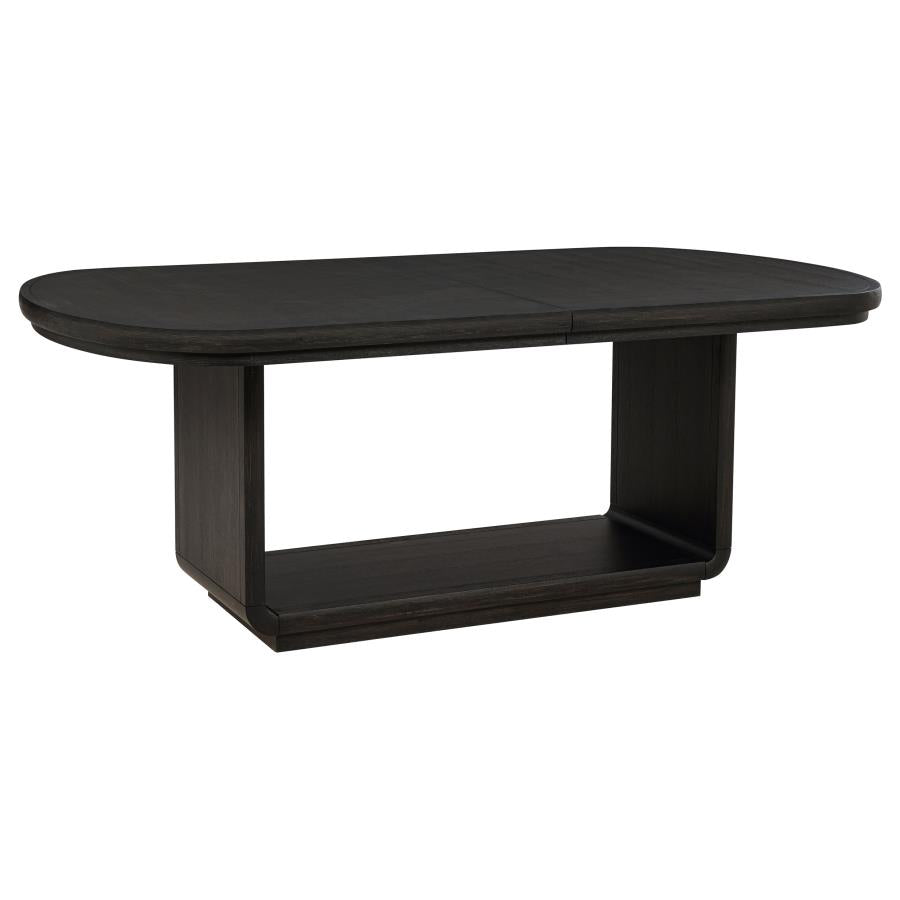 LEANDRO 78-INCH EXTENSION DINING ROOM TABLE BURNISHED BLACK