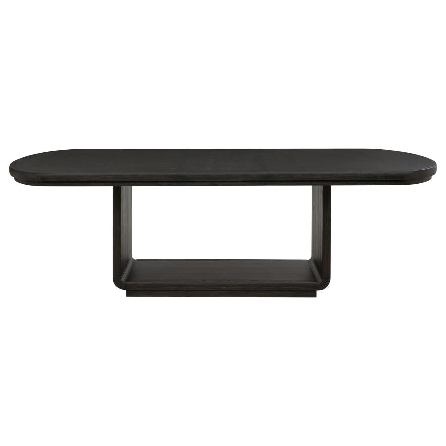 LEANDRO 78-INCH EXTENSION DINING ROOM TABLE BURNISHED BLACK