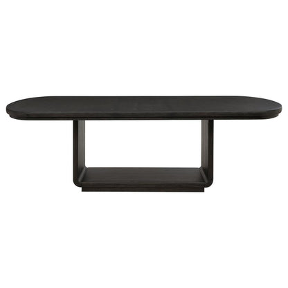 LEANDRO 78-INCH EXTENSION DINING ROOM TABLE BURNISHED BLACK