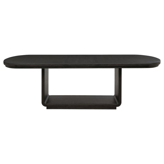 LEANDRO 78-INCH EXTENSION DINING ROOM TABLE BURNISHED BLACK