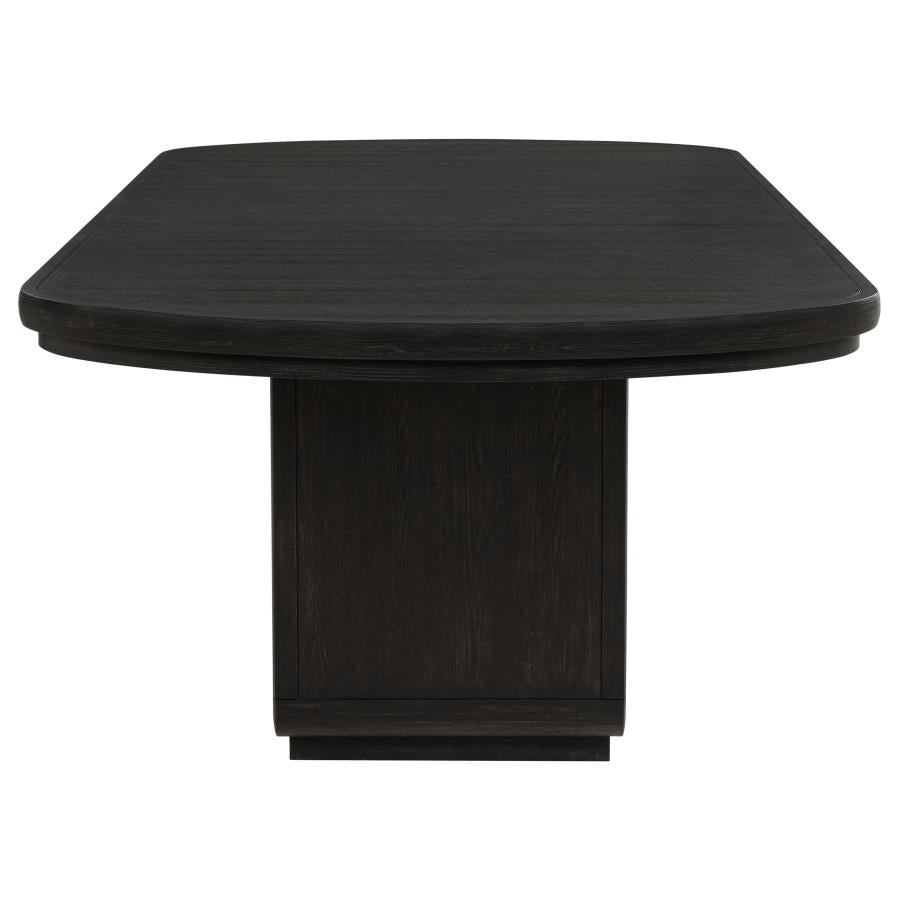 LEANDRO 78-INCH EXTENSION DINING ROOM TABLE BURNISHED BLACK