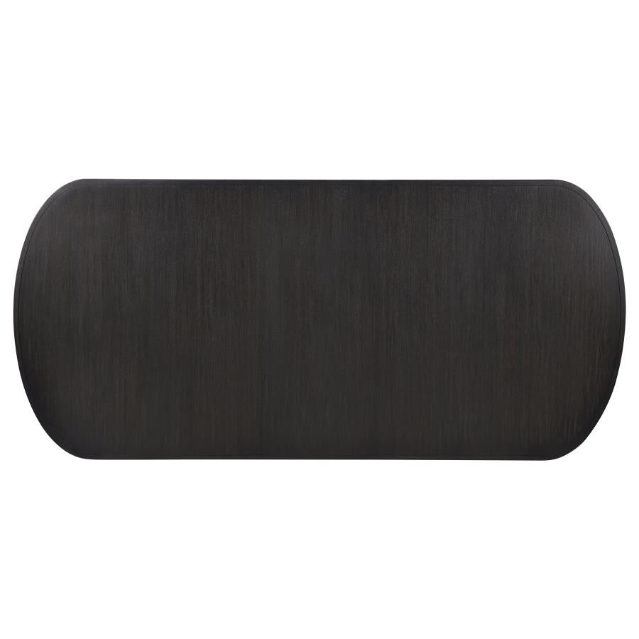 LEANDRO 78-INCH EXTENSION DINING ROOM TABLE BURNISHED BLACK