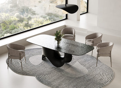 caroline- Modern Grey Fabric + Pewter Dining Chair