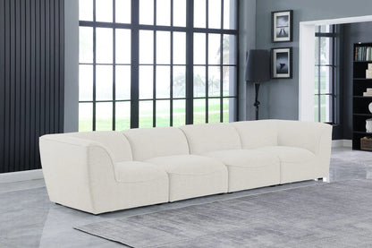 Miram 142" Linen Textured Fabric Upholstered 4pc. Modular Sofa