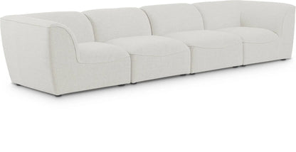 Miram 142" Linen Textured Fabric Upholstered 4pc. Modular Sofa