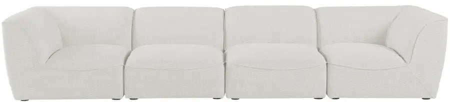 Miram 142" Linen Textured Fabric Upholstered 4pc. Modular Sofa